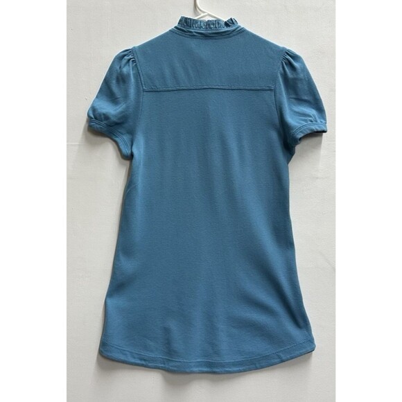 Marc Jacobs women size small Y2K puff short sleeve blue polo top cotton blouse - Picture 5 of 11